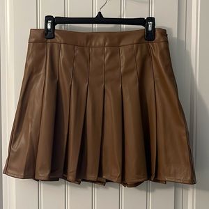 Camel Faux Leather Skirt - Never Been Worn -Size Large